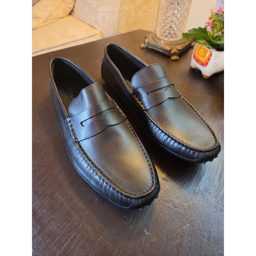 Cole Haan Men's Hall Grand Penny Driver Black Leather Size 9.5M C41767 NEW! $130 - Picture 2 of 11